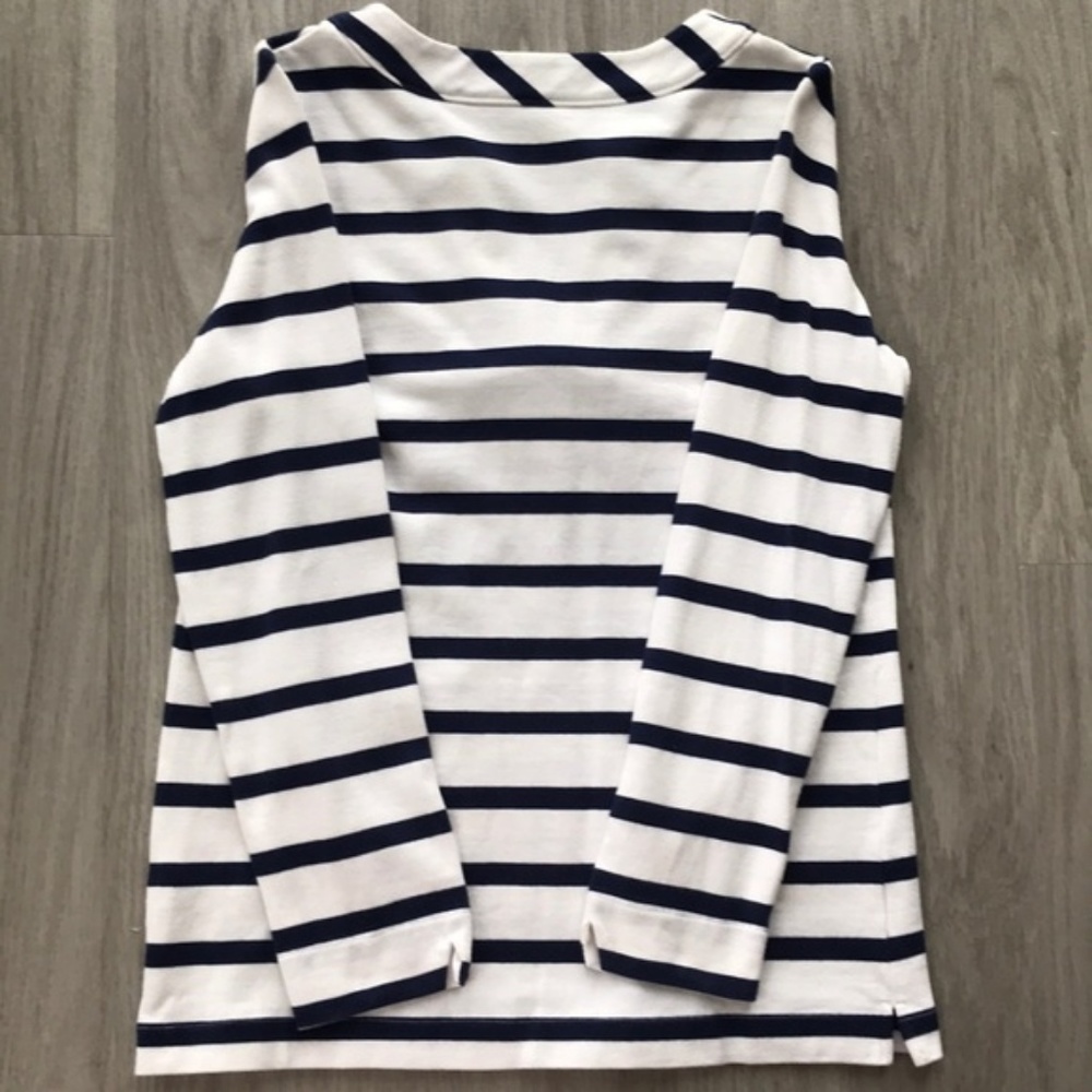 Kate Spade St. Tropez Striped Bow Long Sleeve Top - Picture 3 of 8